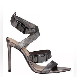 Winnie Harlow x Steve Madden Rumpunch Chic Metallic Strappy Women's Heels